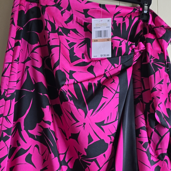 MICHEAL Micheal Kors Palm Print Faux Wrap Midi Skirt 12 - Picture 6 of 13